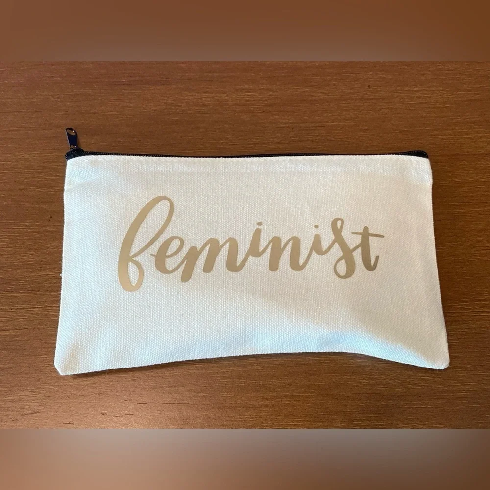 Handcrafted Feminist Zipper Pouch- Cosmetic Bag- Period Pouch- Pencil Case